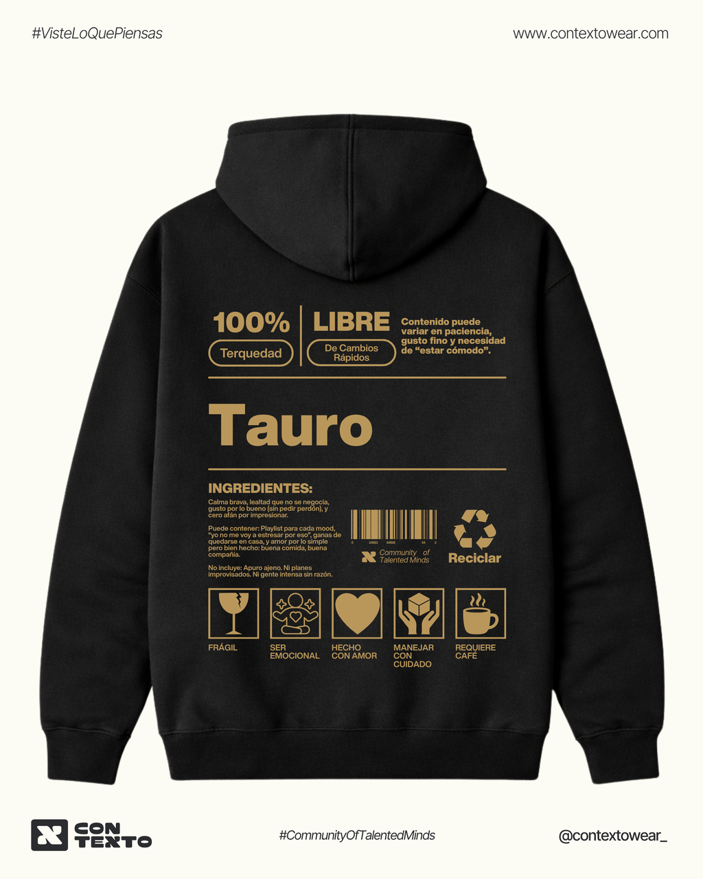 Hoodie Tauro - Hombre