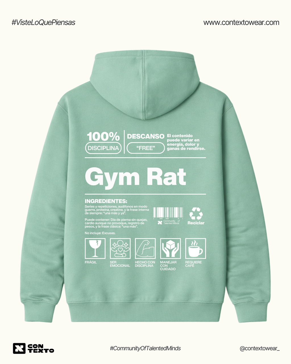 Hoodie GYM RAT Hombre