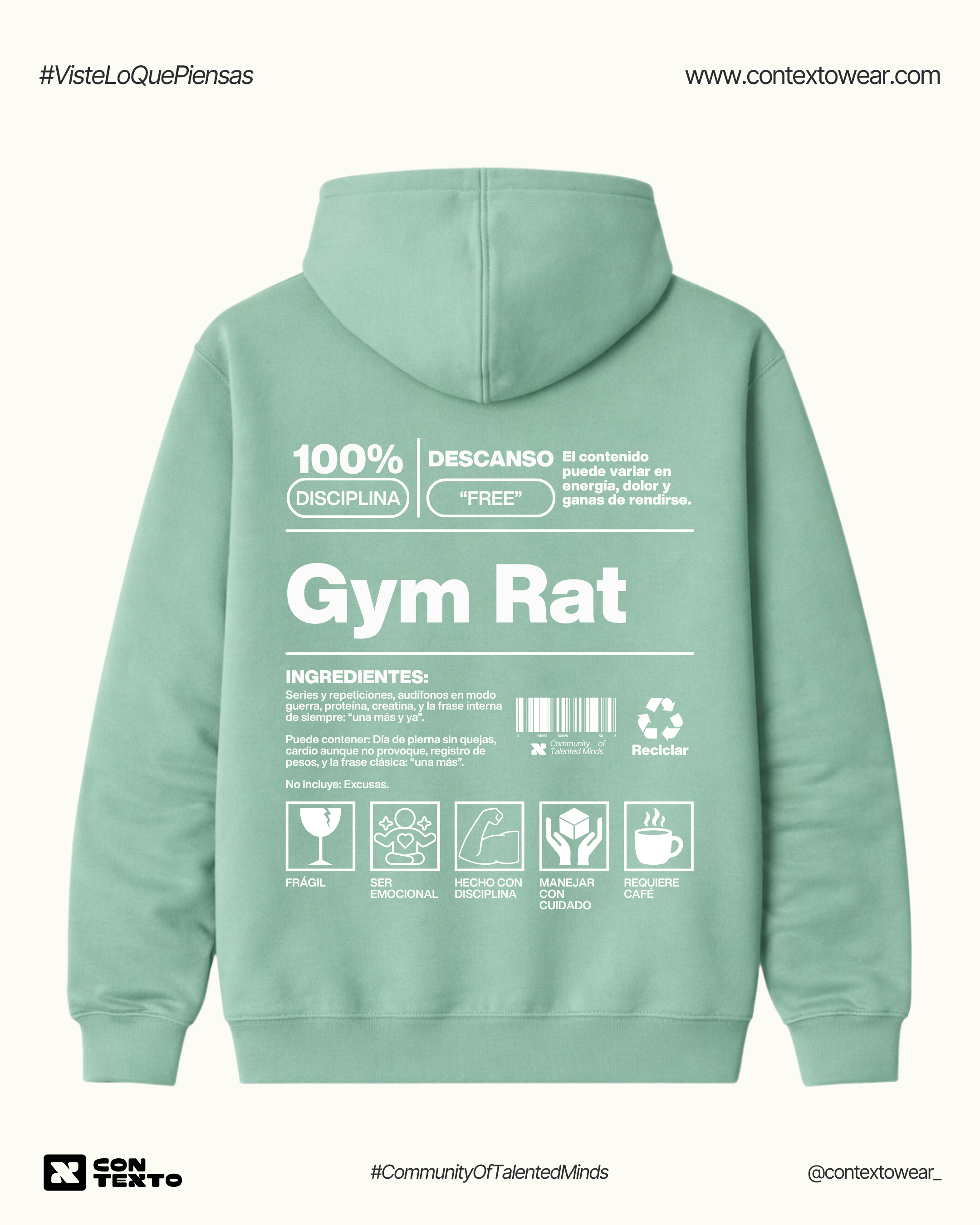 Hoodie GYM RAT Hombre