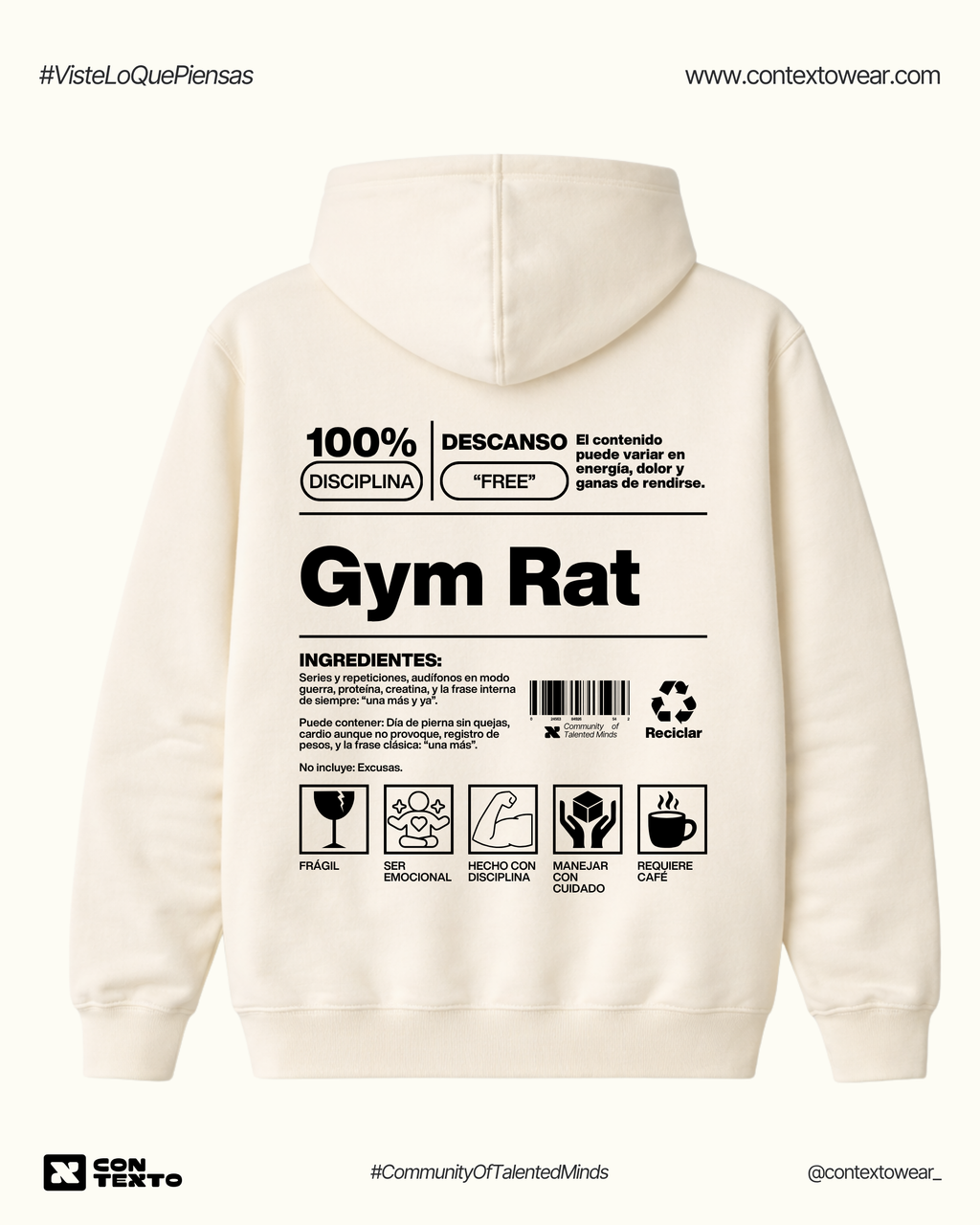 Hoodie GYM RAT Hombre